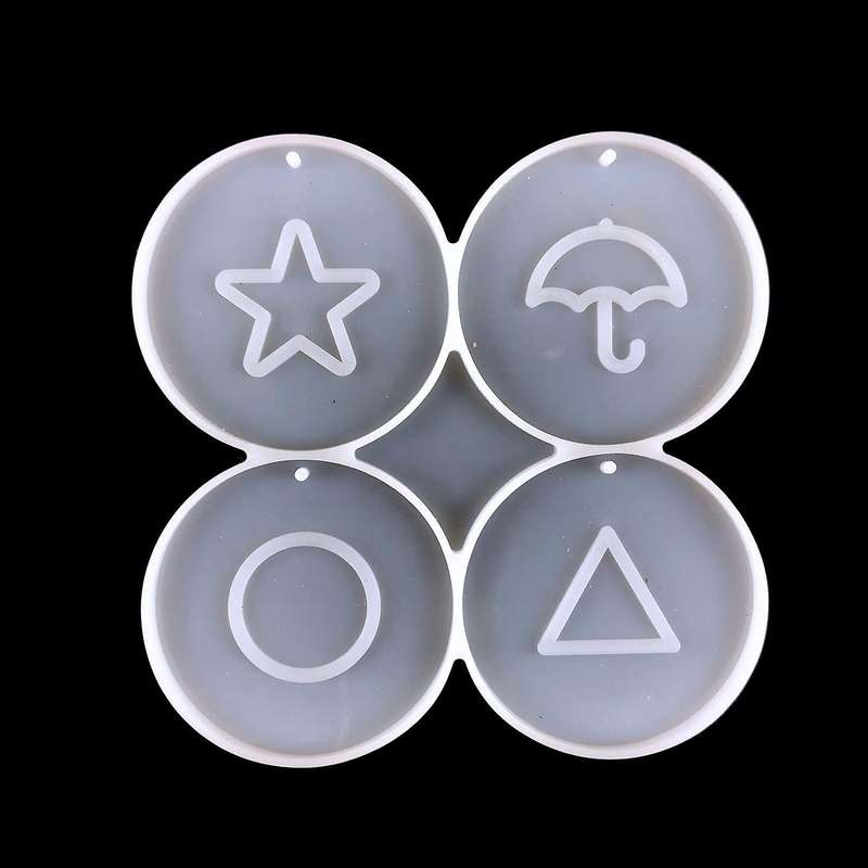 5pcs Squid Game Silicone Mold for Diy Handmade Ornaments Key Chain