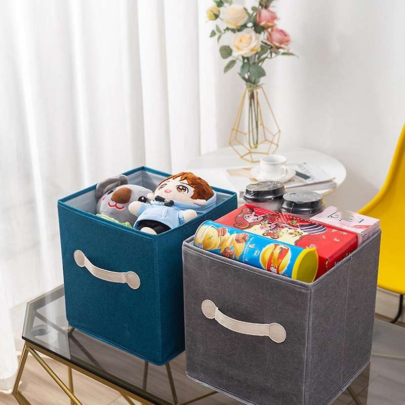 Fabric Storage Folding Children's Toy Storage Box Bedroom Gray