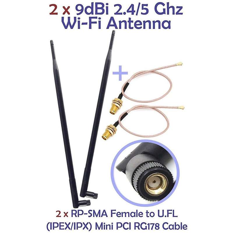 Wi-fi Long Range Dual Band 9 Dbi Antenna Rf Female Pigtail Antenna