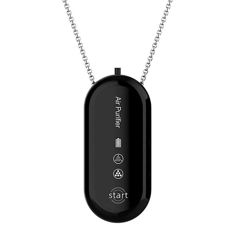 Hanging Neck Mini Negative Ion 36h-50h Necklace Air Purifier Black