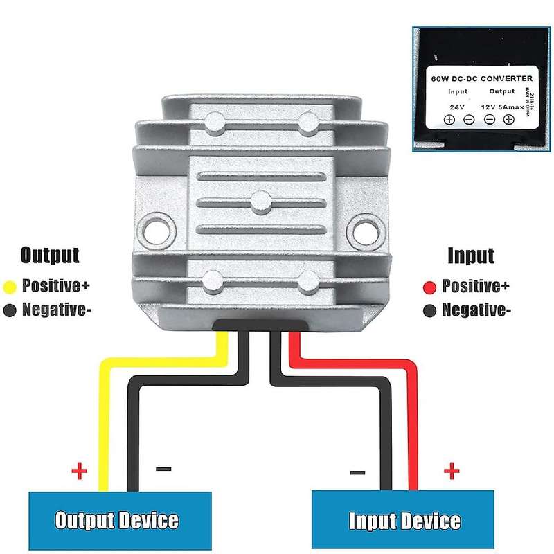 Dc Converter Dc 24v Step Down to 12v 5a 60w for Golf Cart Club