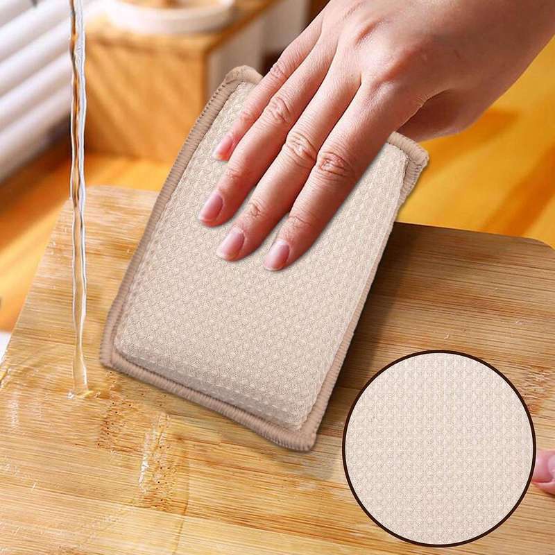 6pcs Cleaning Pad Bamboo Sponges Kitchen Scouring Pads
