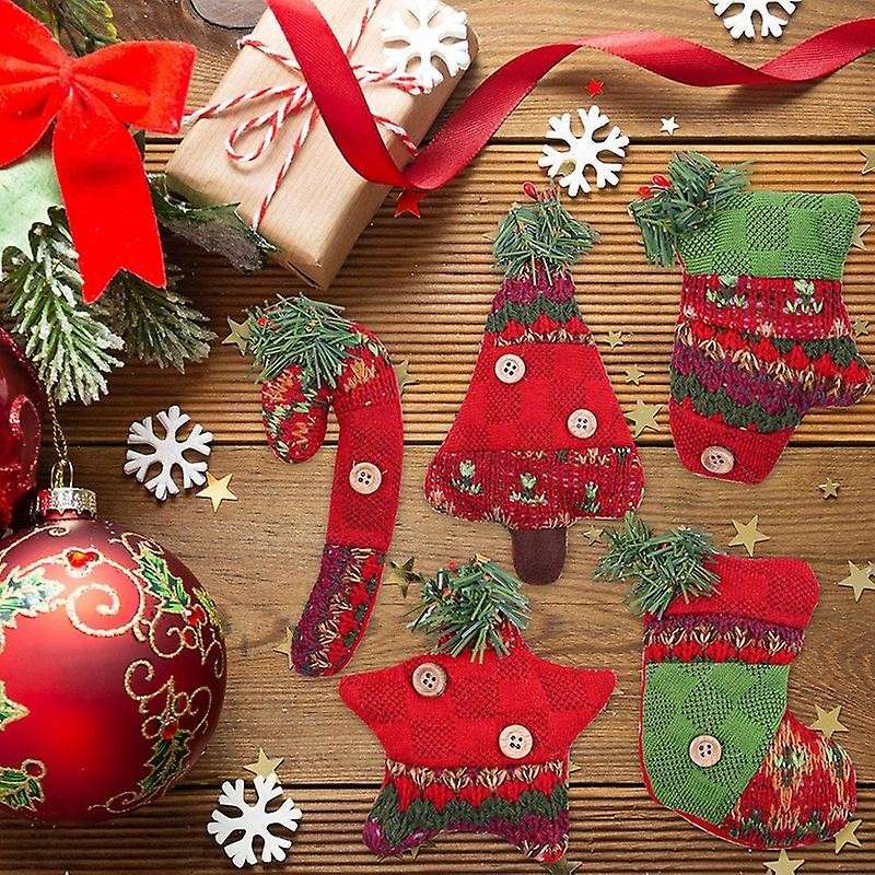 12pc Christmas Tree Decorations Rustic Christmas Stocking Decorations