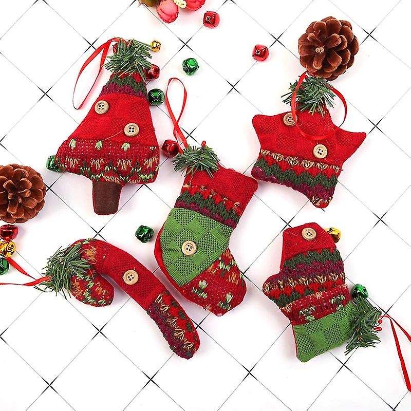 12pc Christmas Tree Decorations Rustic Christmas Stocking Decorations