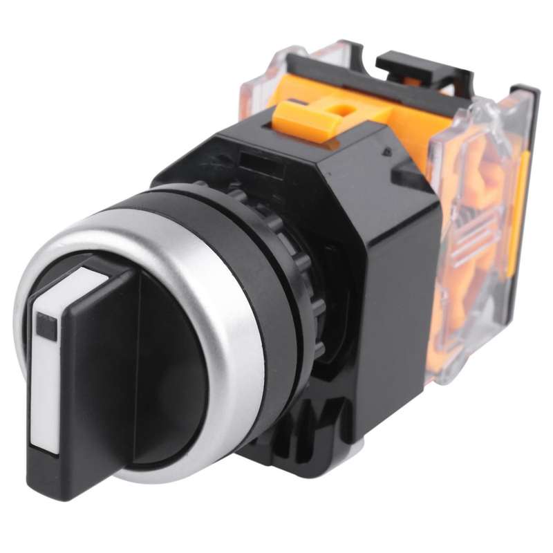3-position Momentary Rotary Switch Long Handle 22mm Reset Switch