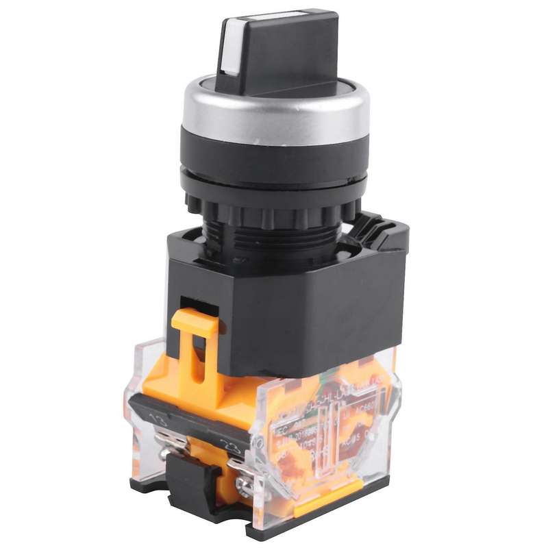 3-position Momentary Rotary Switch Long Handle 22mm Reset Switch