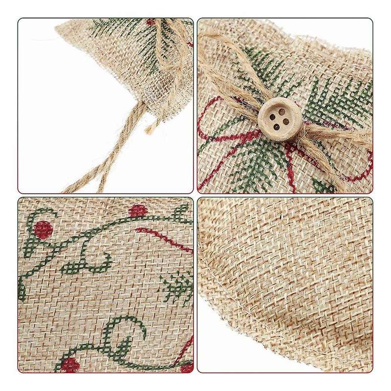 8 Pcs Burlap Christmas Hanging Decoration for Xmas Decoration