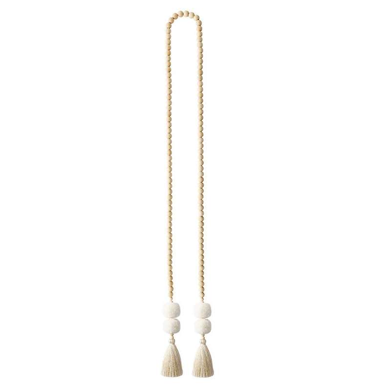 Bohemian Hair Ball Tassel Curtain Ornaments Home Decoration (white)