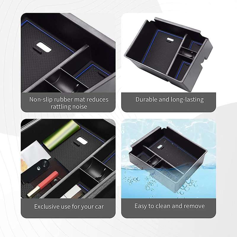 Console Armrest Storage Box Holder for Hyundai Santa Cruz 2022 + Blue