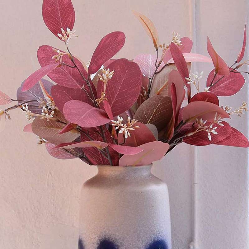 6 Pack Mixed Color Artificial Eucalyptus Leaves Greenery Decor