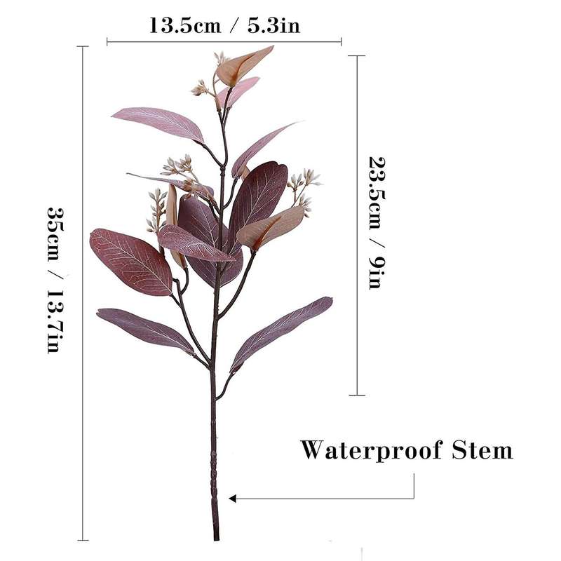 6 Pack Mixed Color Artificial Eucalyptus Leaves Greenery Decor