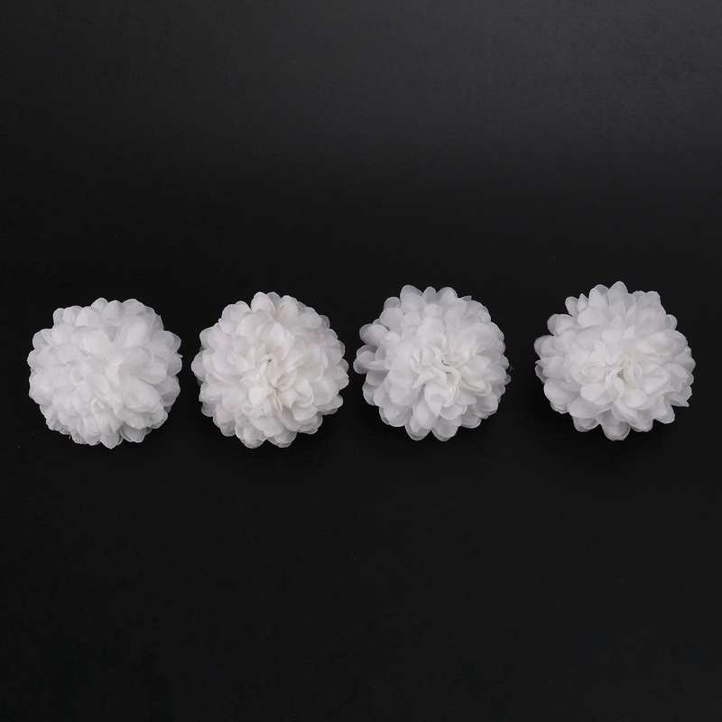 30 Pcs Carnations Artificial Flower Silk Spherical Heads White