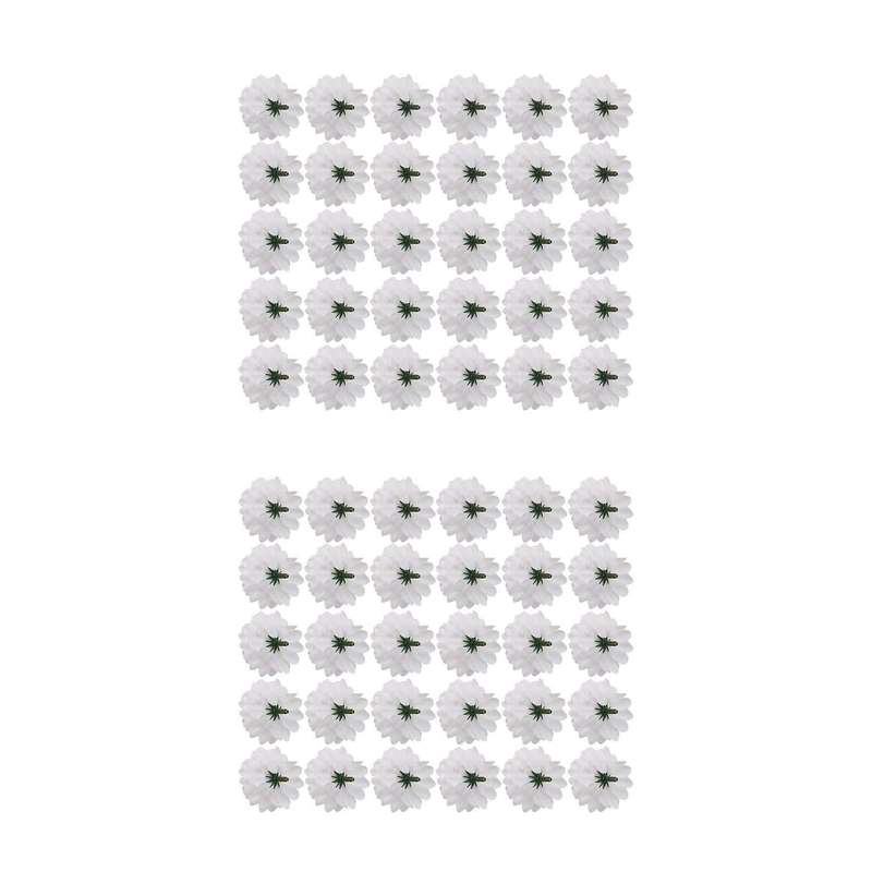 30 Pcs Carnations Artificial Flower Silk Spherical Heads White