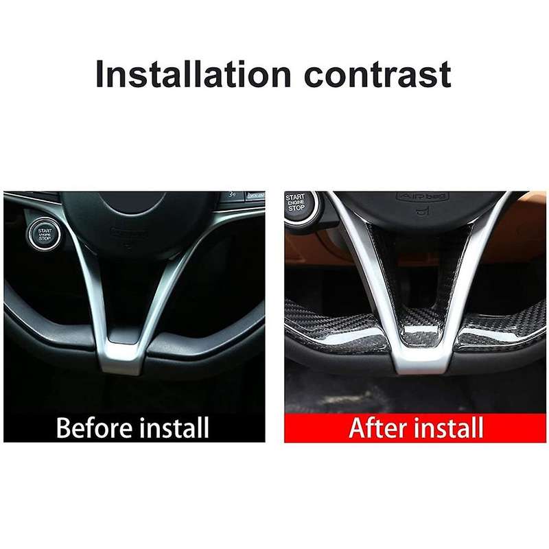 Steering Wheel Decoration Frame Cover Trim, Abs Carbon Fiber