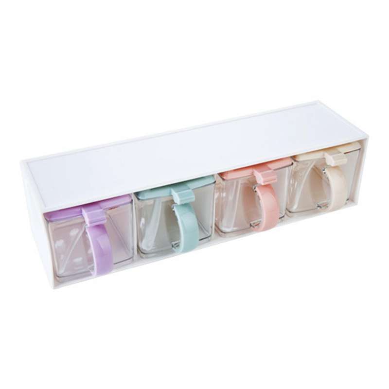 Kitchen Seasoning Box Kit Spice Jars Condiment Sugar Salt A