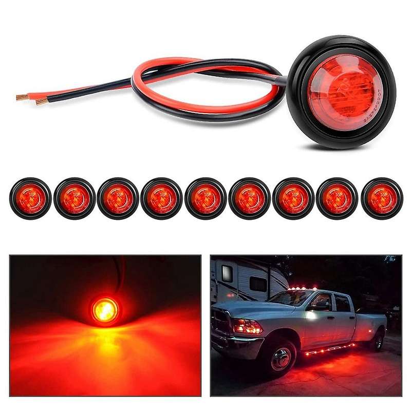 10pcs 3/4 Inch Round Led Lights Truck for Truck Rv Car Caravan