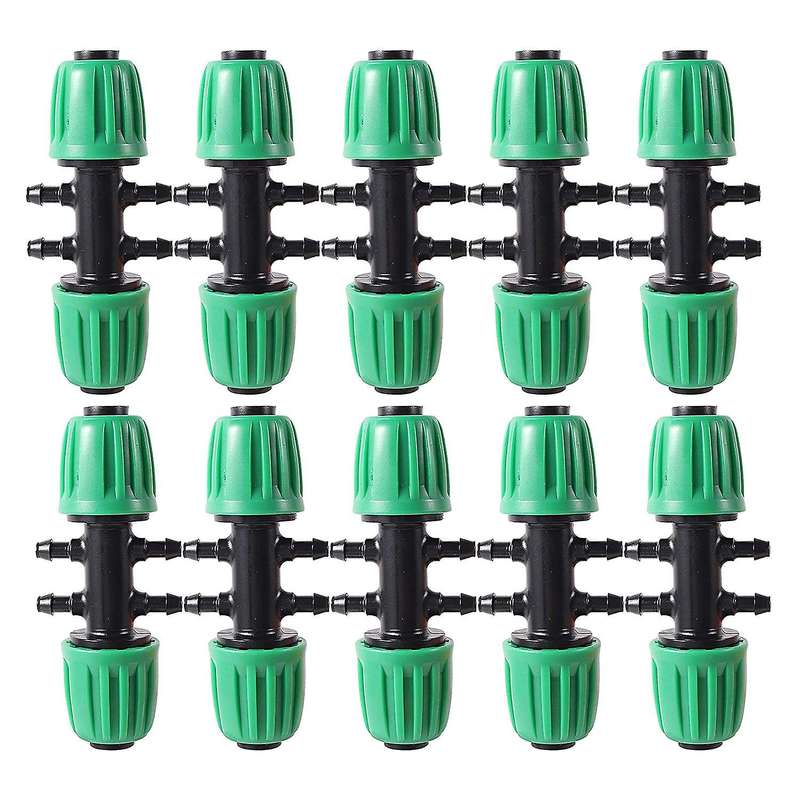 10 Pcs Barbed Tee 1/2 Inch Tubing Irrigation Tube Anti-drop Fitting
