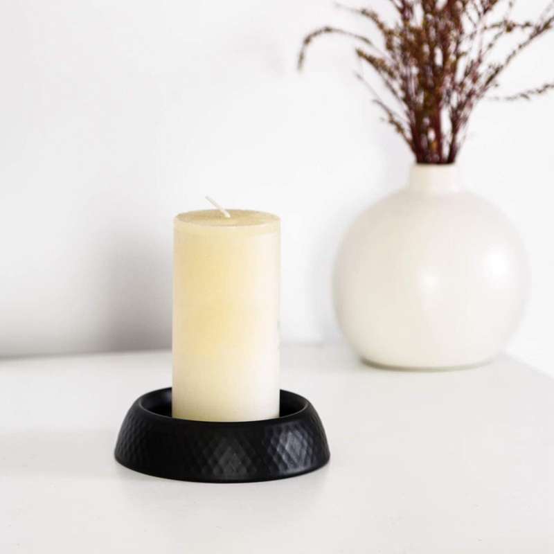 2pcs Black Candle Holder Scented Candle Bottom Holder