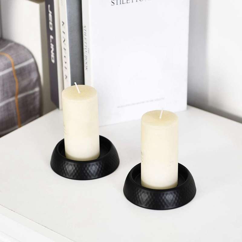 2pcs Black Candle Holder Scented Candle Bottom Holder