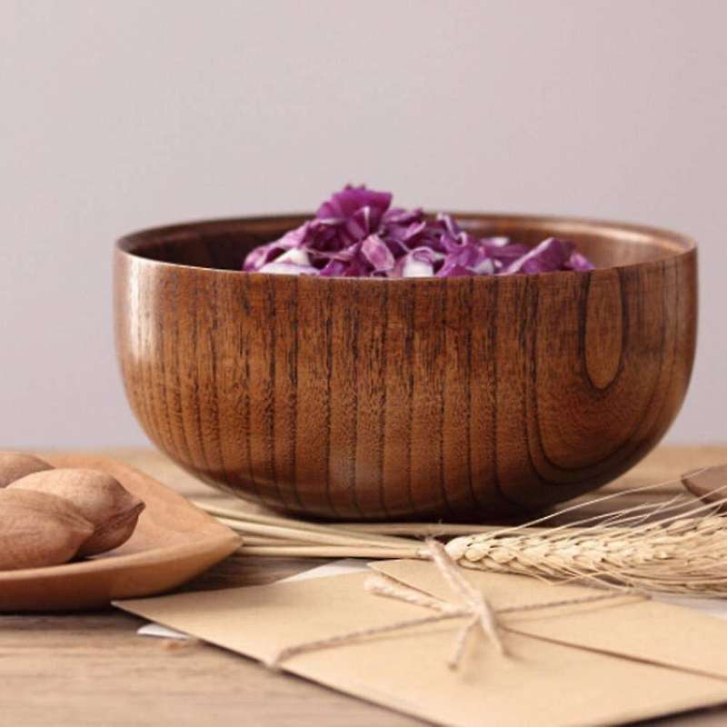Wood Spoons Bowl Set,wooden Handmade Flatware Tableware Cutlery Soup