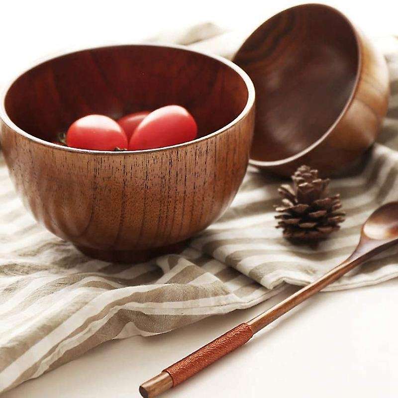 Wood Spoons Bowl Set,wooden Handmade Flatware Tableware Cutlery Soup