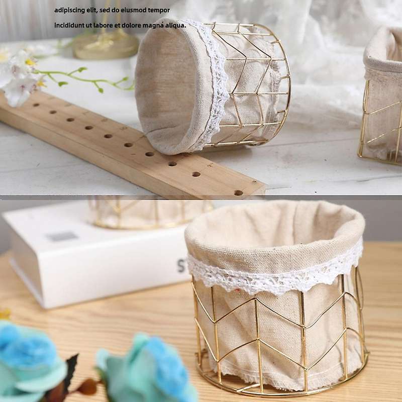 European Style Wrought Iron Desktop Small Flower Basket Ornaments