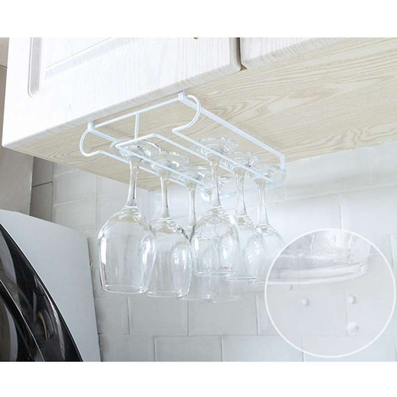 Iron Wine Glass Rack for Holder Glasses Storage Bar Kitchen 6-8 Cups