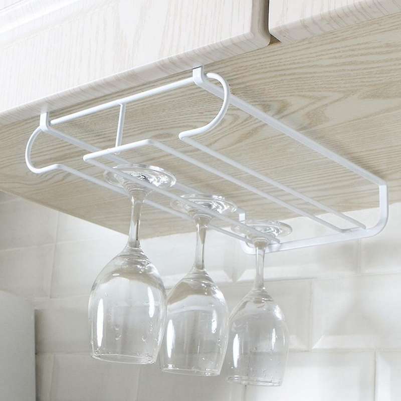 Iron Wine Glass Rack for Holder Glasses Storage Bar Kitchen 6-8 Cups