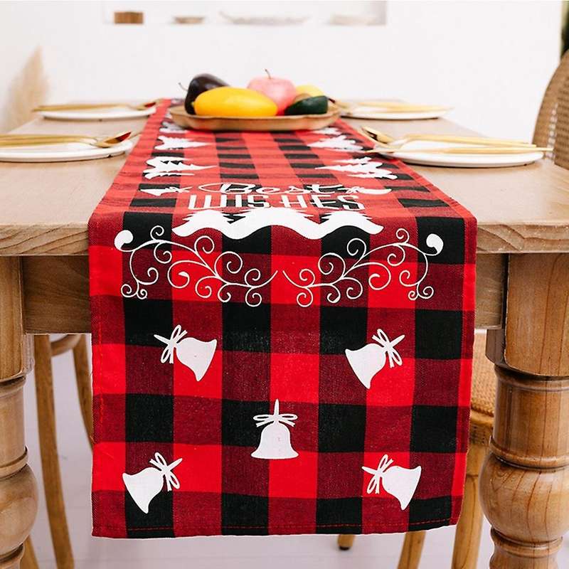 Buffalo Check Christmas Table Runner for Holiday Table Decorations, B