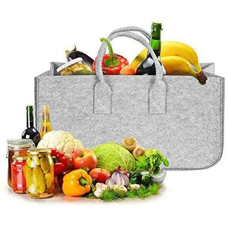 Pack Of 2 Felt Bags for Shopping Bag, Firewood Basket, Storage Bag