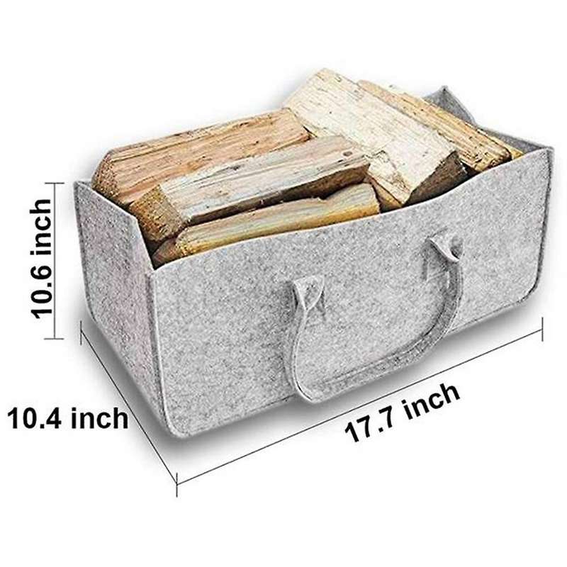 Pack Of 2 Felt Bags for Shopping Bag, Firewood Basket, Storage Bag