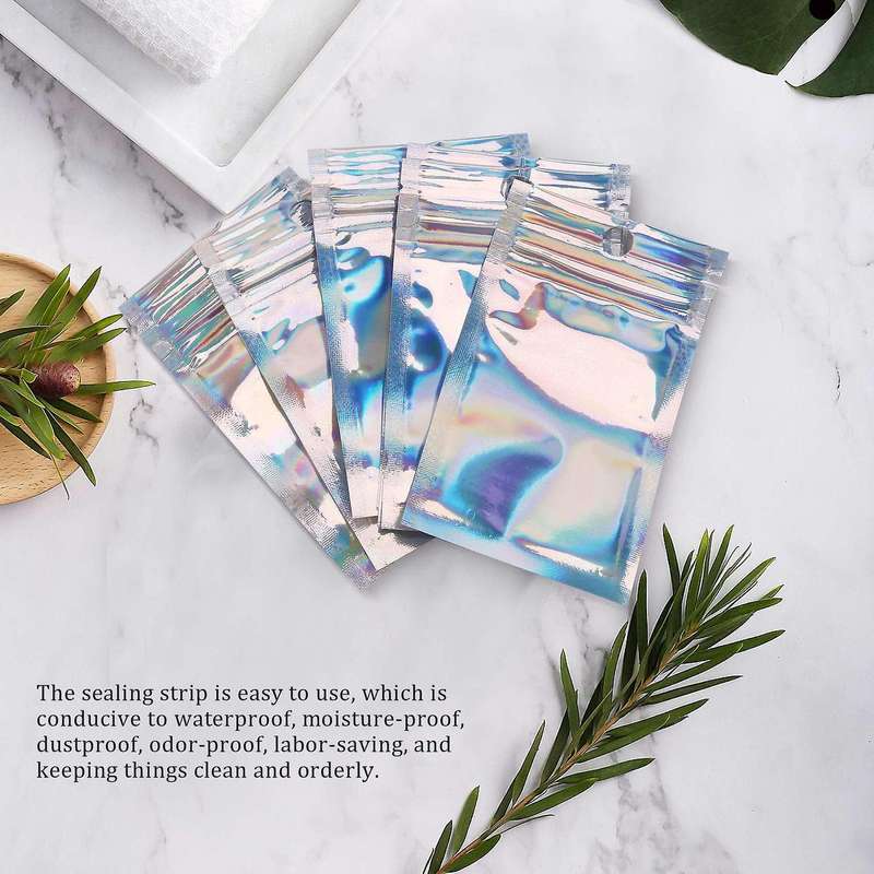200 Pcs 2.3x3.9 Inches Color Aluminum Foil Bags for Food Storage