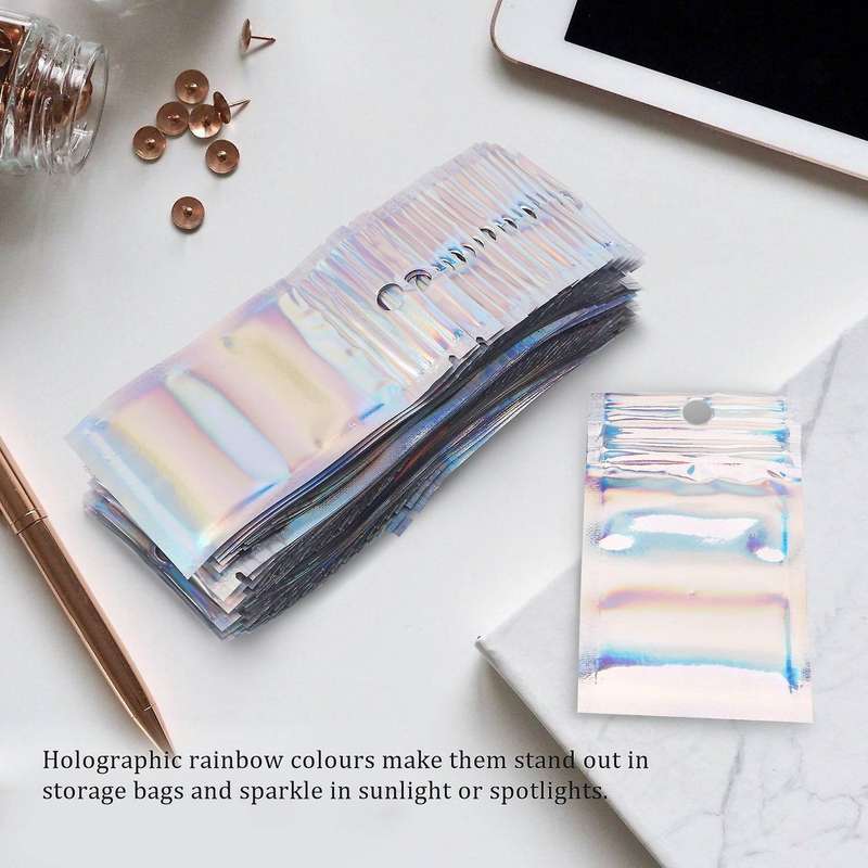 200 Pcs 2.3x3.9 Inches Color Aluminum Foil Bags for Food Storage