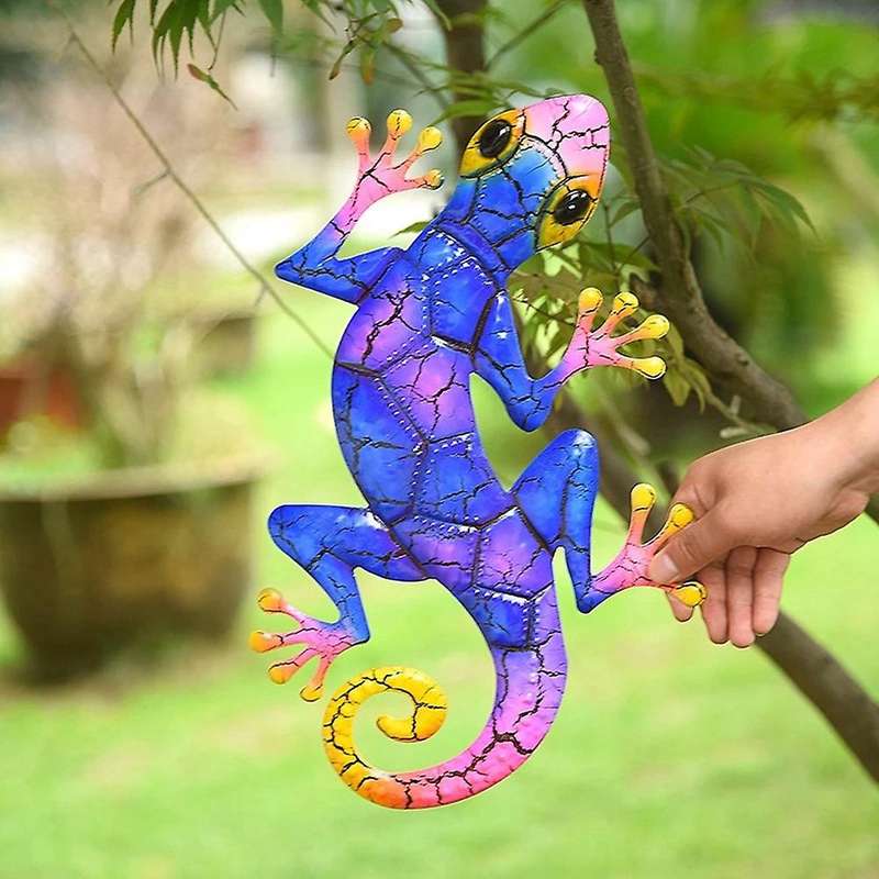 Metal Gecko Yard Garden Outdoor Iron Statues Home-garden Ornaments -1