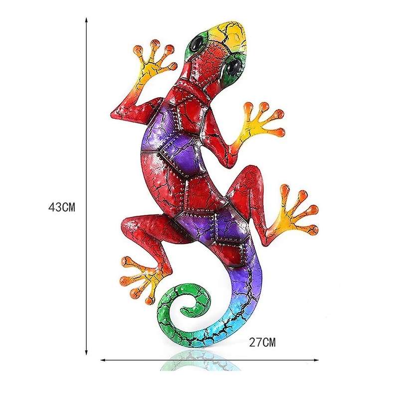 Metal Gecko Yard Garden Outdoor Iron Statues Home-garden Ornaments -1