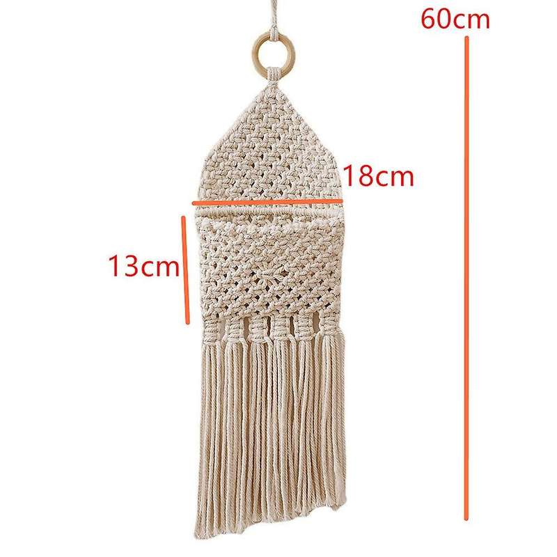 Macrame Wall Holder Cotton Wovening Hanging Pocket Boho Home Decor
