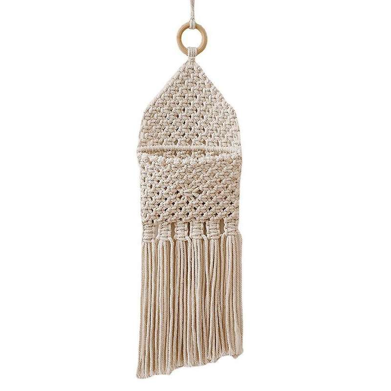 Macrame Wall Holder Cotton Wovening Hanging Pocket Boho Home Decor