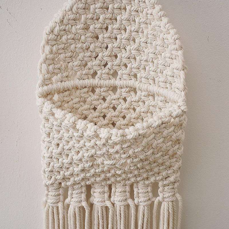 Macrame Wall Holder Cotton Wovening Hanging Pocket Boho Home Decor