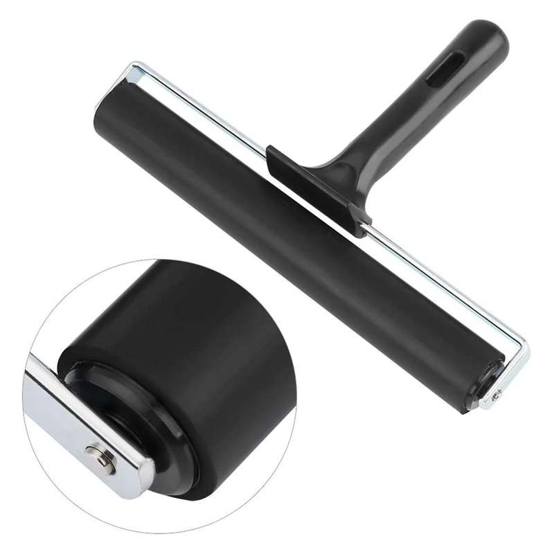 Rubber Roller Paste Roller Paint Roller Ink Tool, 8 Inch Roller