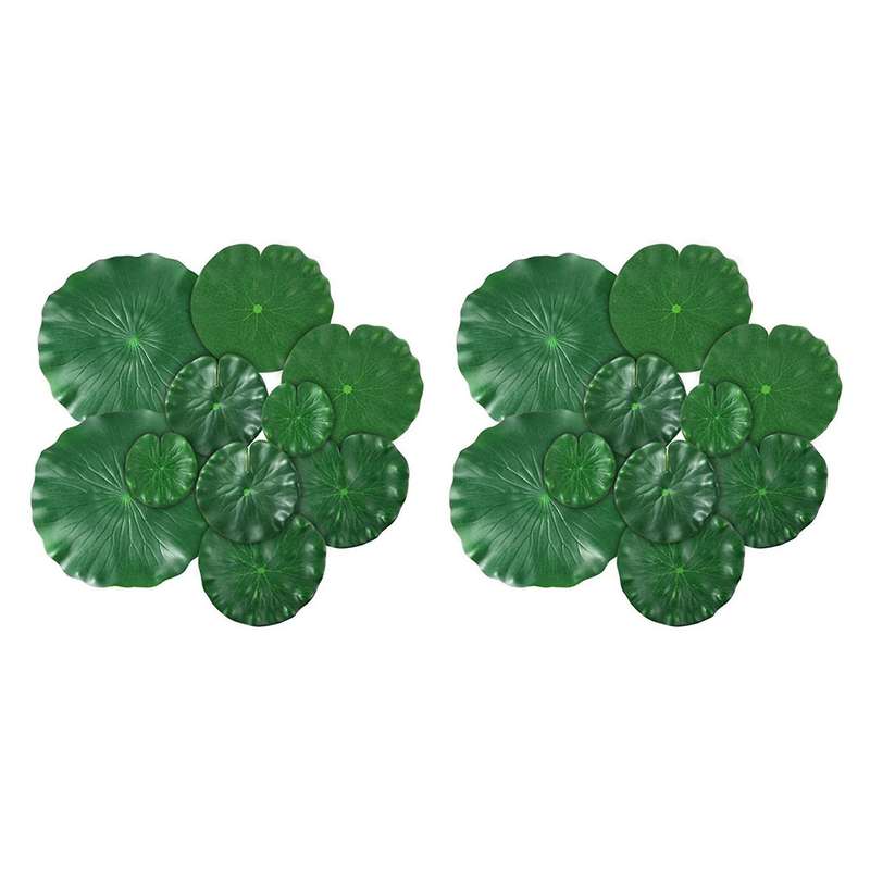 20 Pieces 5 Kinds Artificial Floating Foam Lotus Leaves Lily Pond