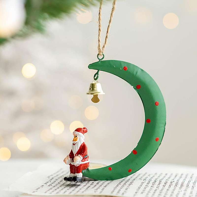 3pcs Santa Elk Snowman Christmas Tree Iron Pendants for Home Decor