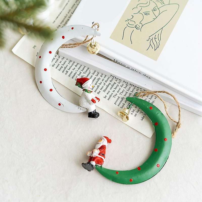 3pcs Santa Elk Snowman Christmas Tree Iron Pendants for Home Decor