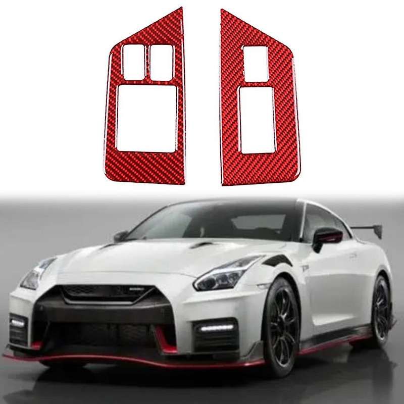 Car Soft Carbon Fiber Glass Lift Switch Cover Trim for Nissan Gtr R35