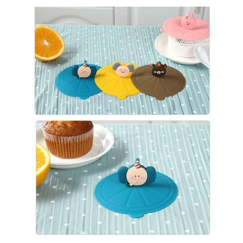 Silicone Cup Lids Cartoon Glass Cup Cover for Mugs Animal Shape