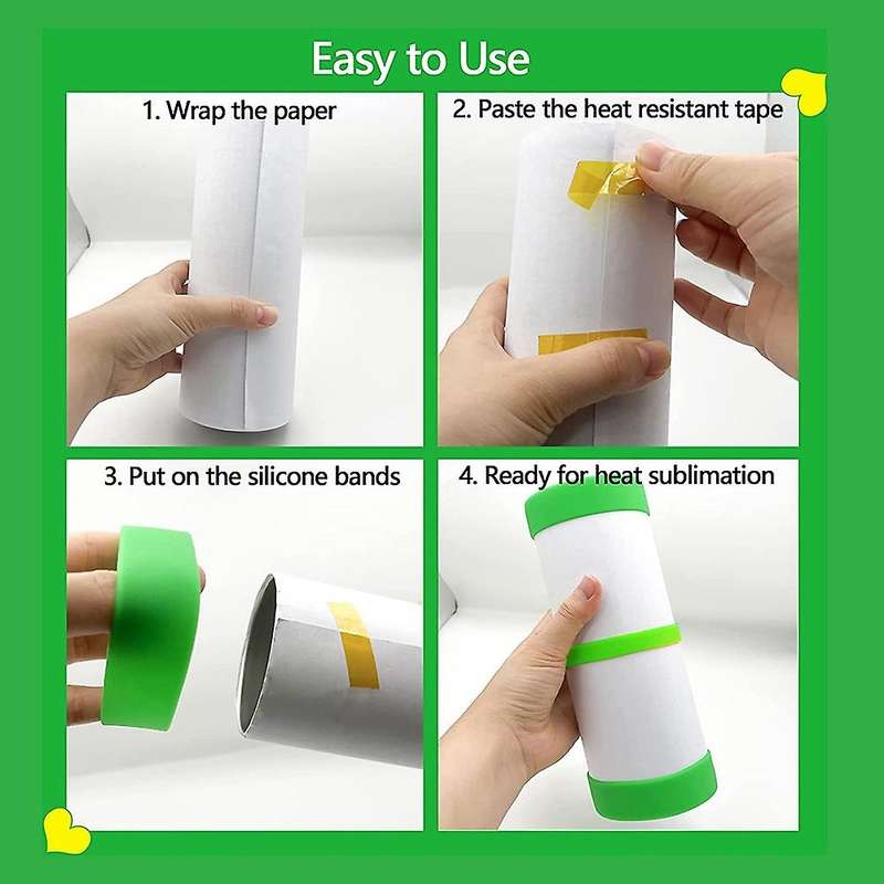 12 Pieces Silicone Bands for Sublimation Tumbler with Tape