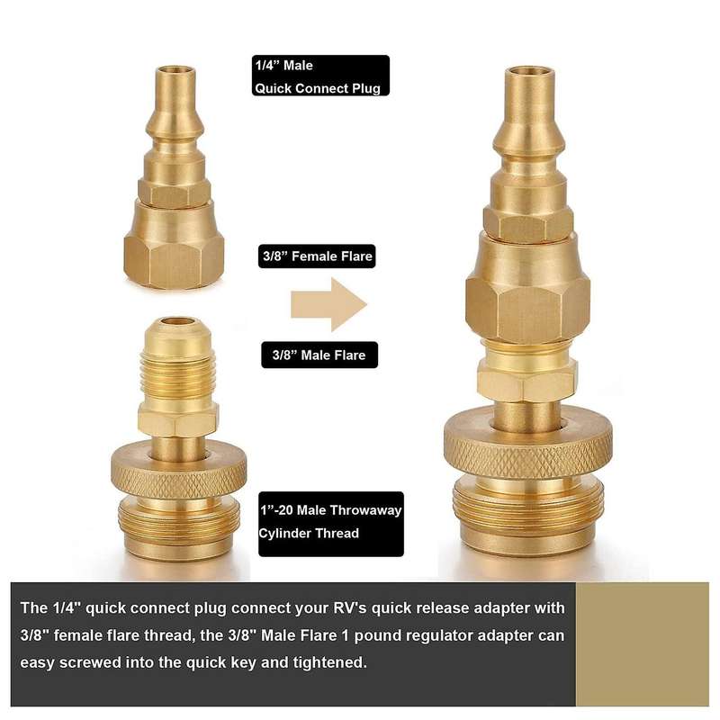 Propane Disposal Adapter with 1/4inch Quick Connect Disconnect Plug