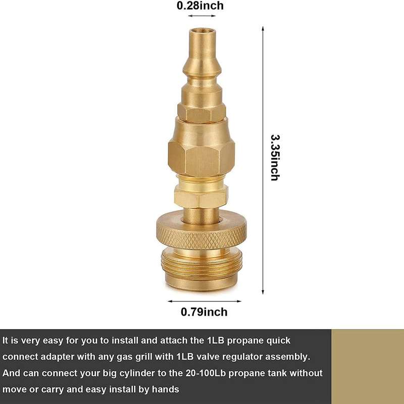 Propane Disposal Adapter with 1/4inch Quick Connect Disconnect Plug