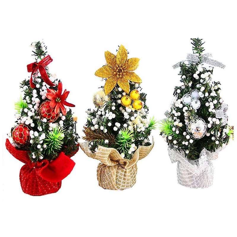 3pcs 20cm Mini Christmas Package Tree Desktop Decor Children's Gift