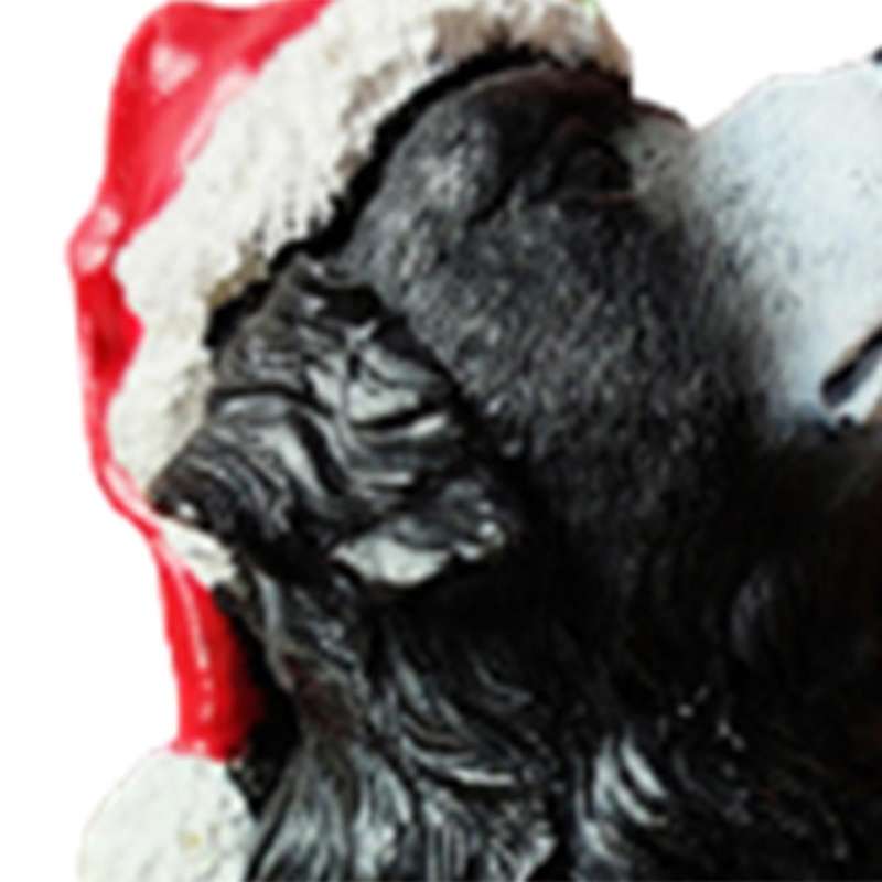 Resin Crafts with Christmas Ball Hat Dog Ornaments D
