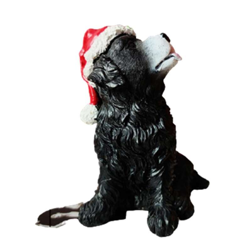 Resin Crafts with Christmas Ball Hat Dog Ornaments D